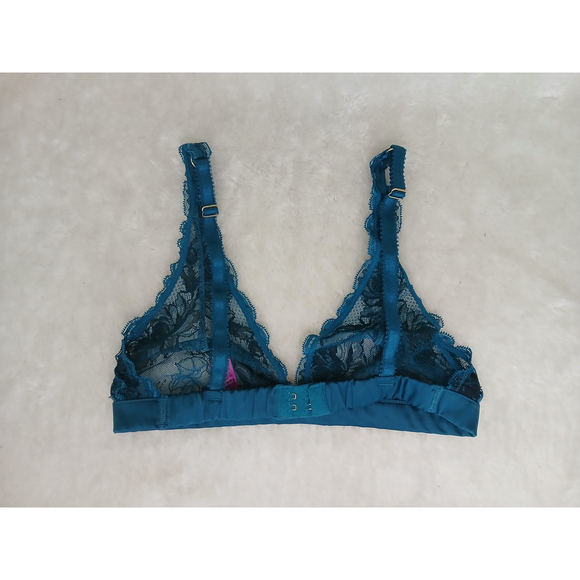 L'Agent by Agent Provocateur Women's Dani Soft Cup Bra Teal/Black Size Large - Picture 5 of 10
